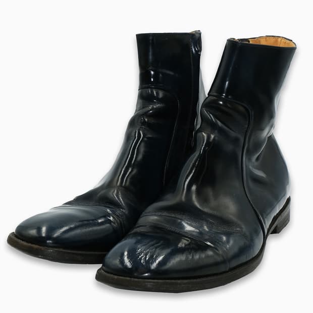 메종 마틴 마르지엘라 폴리시드 레더 사이드 지퍼 부츠 43(280) BT
