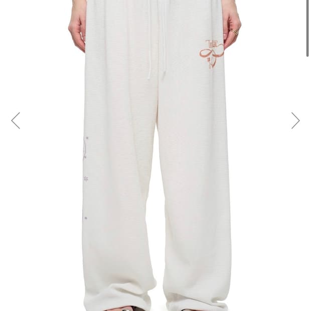 TWIN ZODIAC WAFFLE PANTS (WHITE)