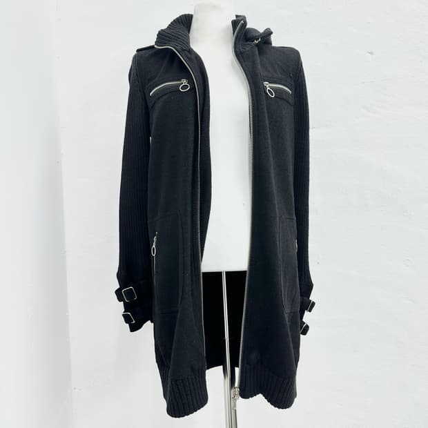 Vintage 2 way knit hood jacket