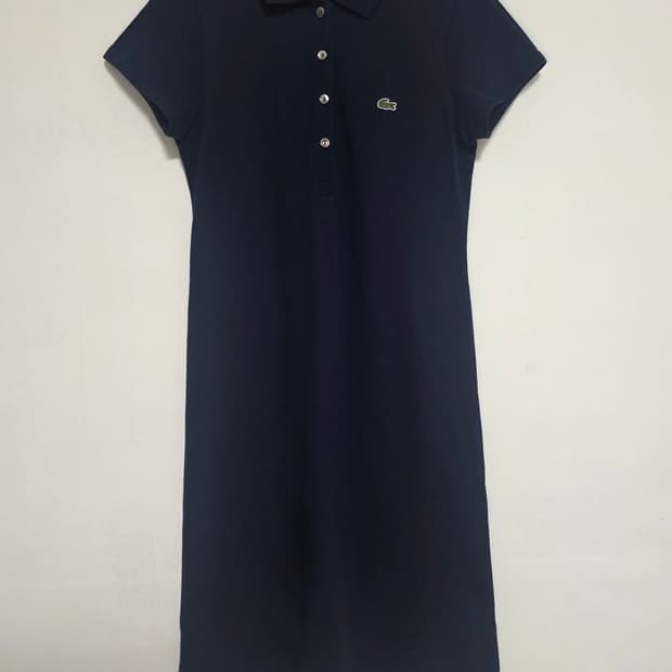 라코스테 LACOSTE 일본판 네이비 카라 피케 원피스 38