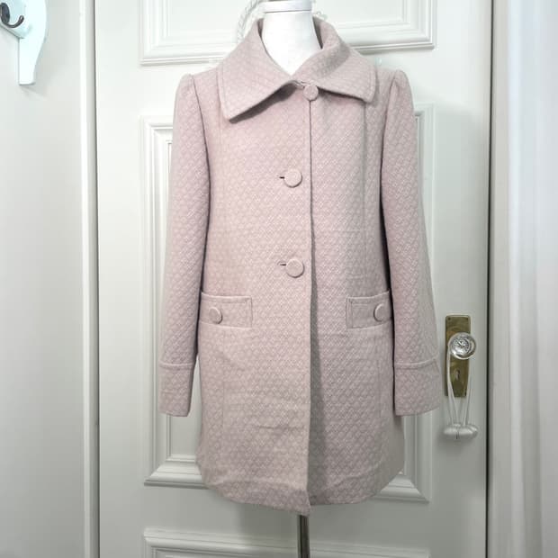 sheer pink flower jacquard basic wool co