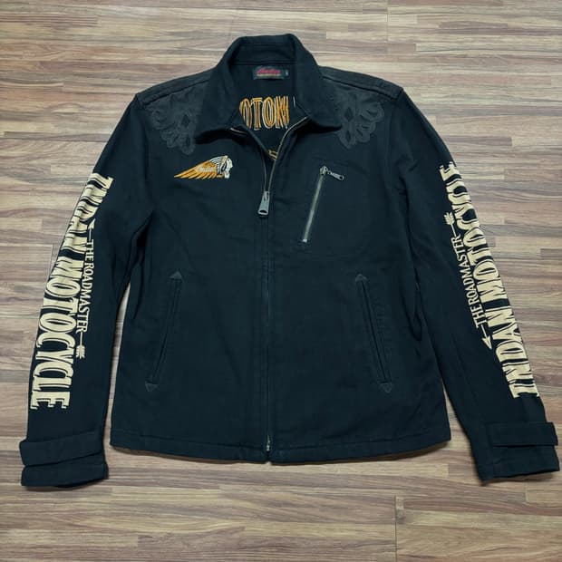 인디언 모터사이클 웨스턴 바이크 싱글 코튼 라이더 자켓