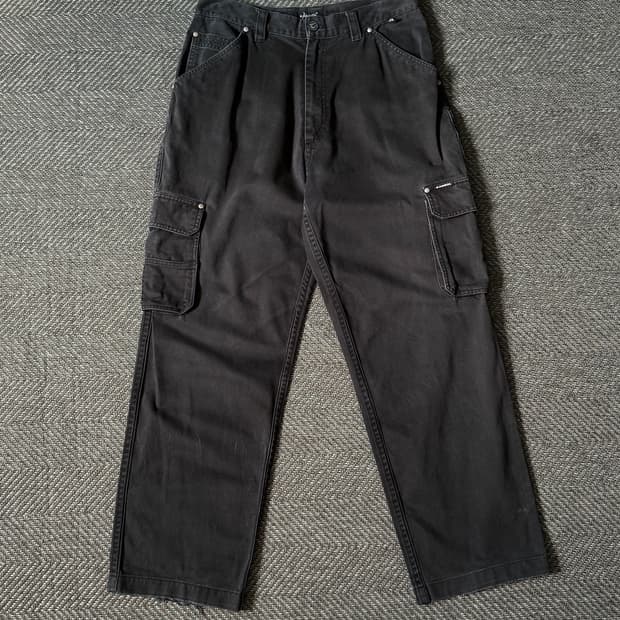 (32) Early 00s 캉골 워시드 블랙 빈티지 카고 팬츠