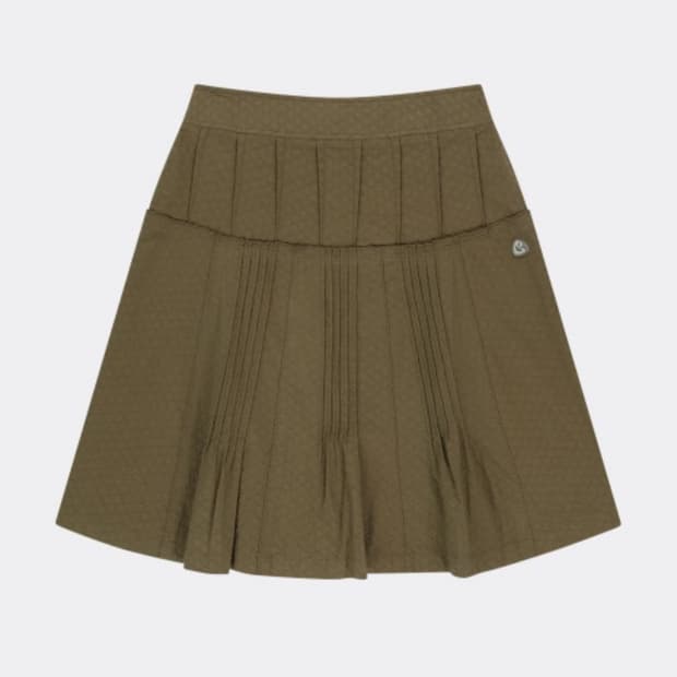 코이세이오 플라워 핀턱 스커트 브라운 1 size