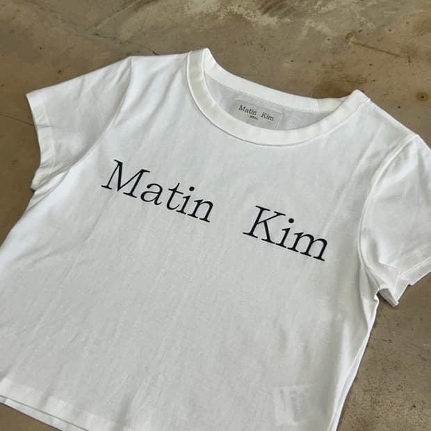 S 새상품 마뗑킴 여성용 화이트 반팔티