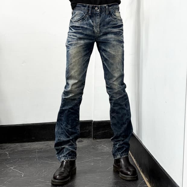 에비수 타이다이 워시드 데님 팬츠