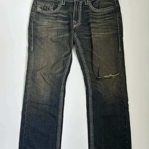 [34] 트루릴리젼 빈티지 빅스티치 바비 데님 팬츠