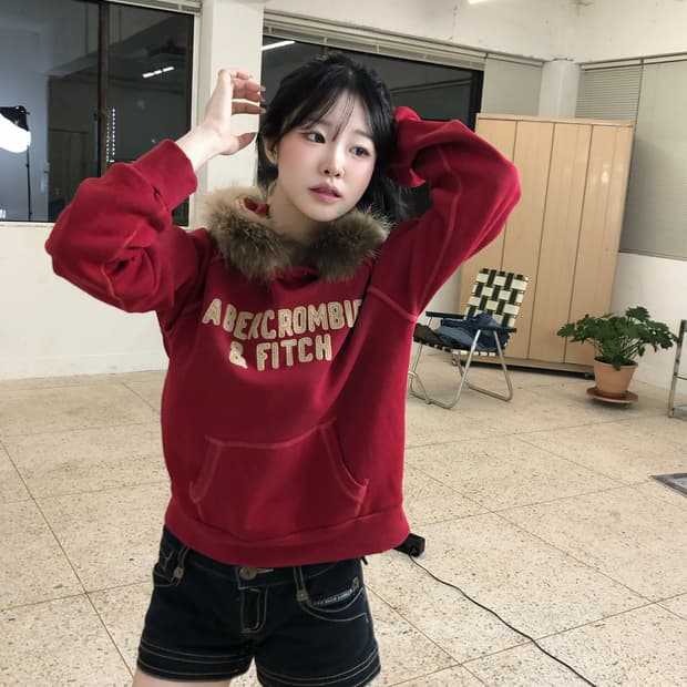 (울트라대장)Abercrombie & Fitch Fur Hood Pull
