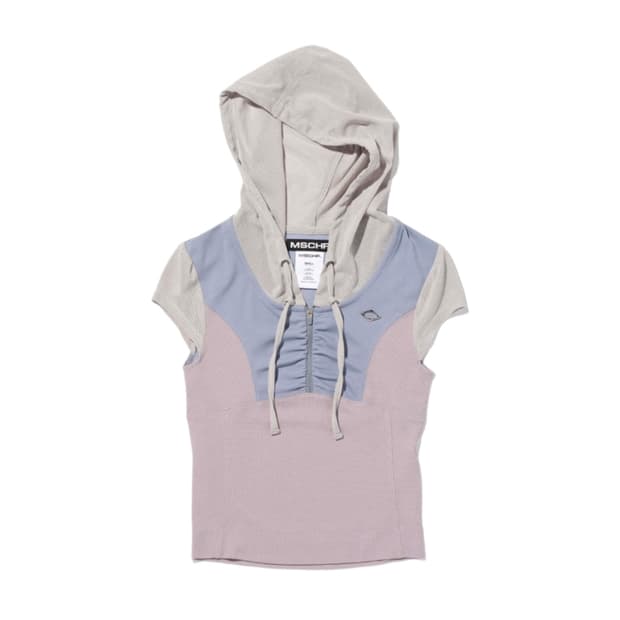 [새상품] 미스치프 후드 트랙 하프 집업 라이트 그레이