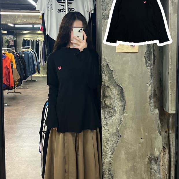 안나수이 프릴넥 니트 블랙 77 #csz2155