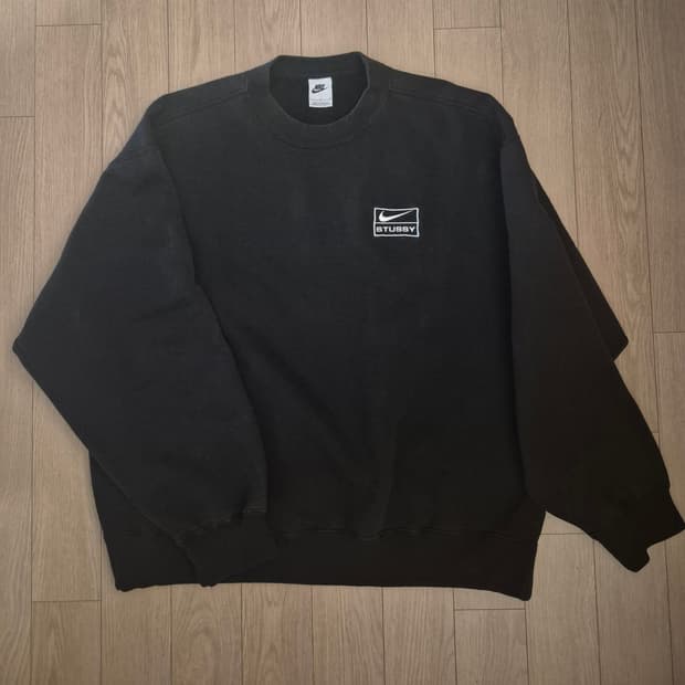 나이키 x 스투시 NRG 워시드 플리스 크루넥 블랙