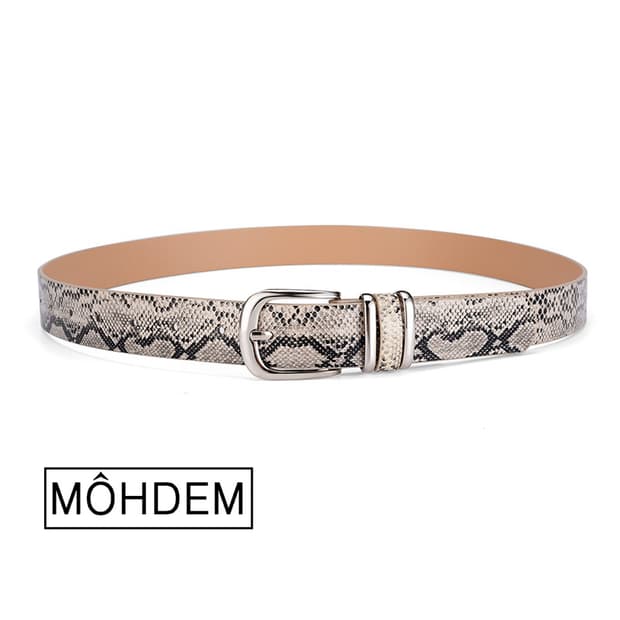 [Unisex] 피이톤 뱀피 패턴 미니멀 벨트