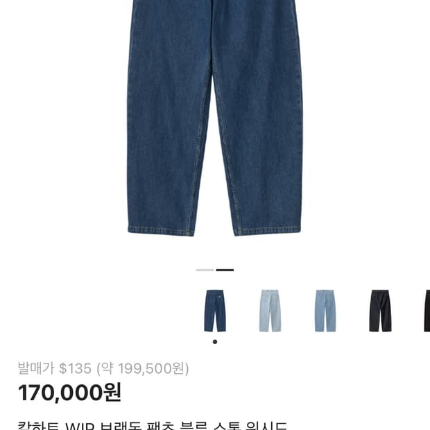 칼하트 wip 브랜든 데님