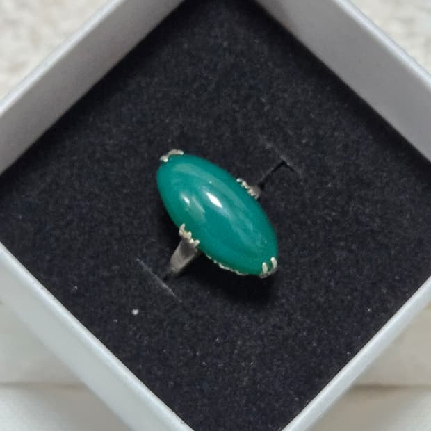 빈티지 실버 그린 오벌 스톤 링
vintage silver 11호