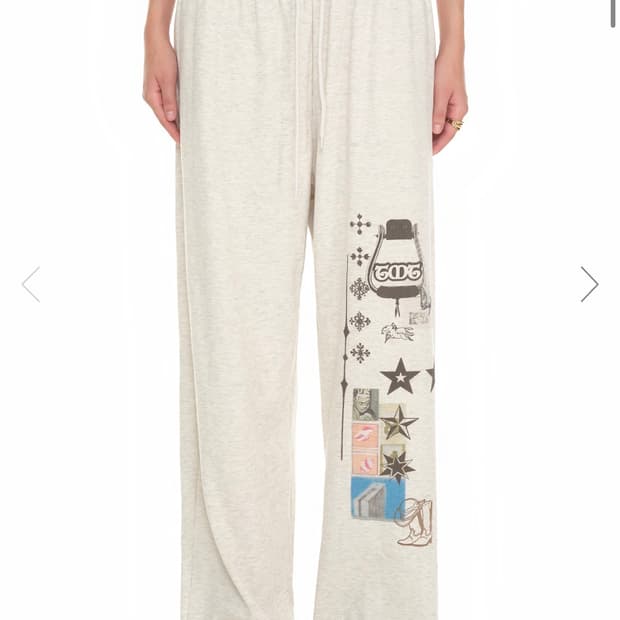 투머치택스 PRINTED WAFFLE PANTS (IVORY)