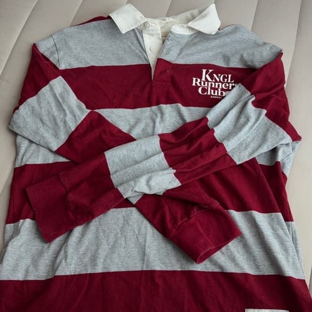 캉골 러너스클럽 럭비 스웨트셔츠 버건디 L