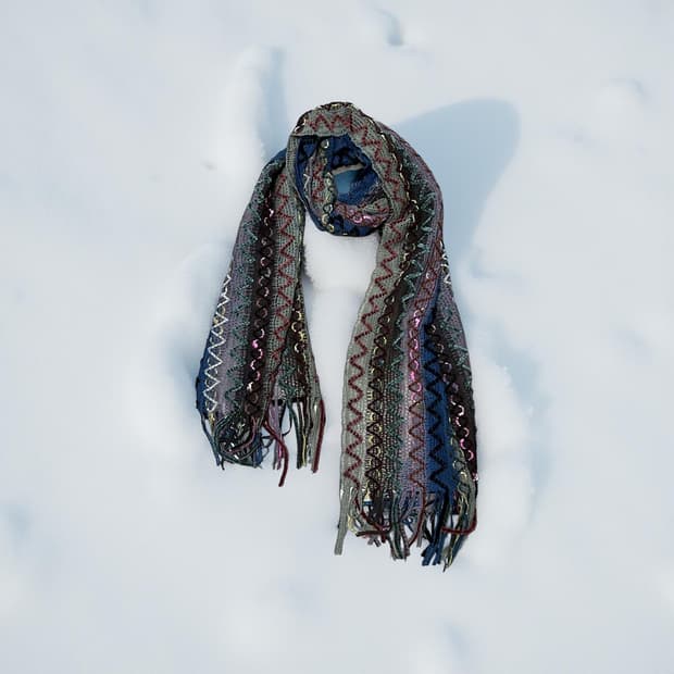 빈티지 컬러풀 니트 스카프 