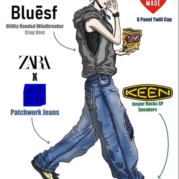 Bluesf 블루썬플라워 유틸리티 크롭 후드 베스트