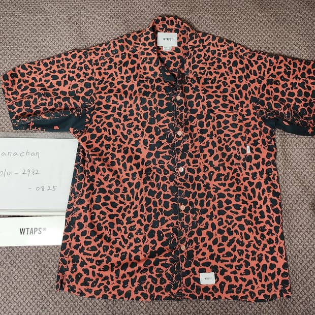 더블탭스WTAPS/레오파드 프린트 버건디 셔츠/4size(XL)