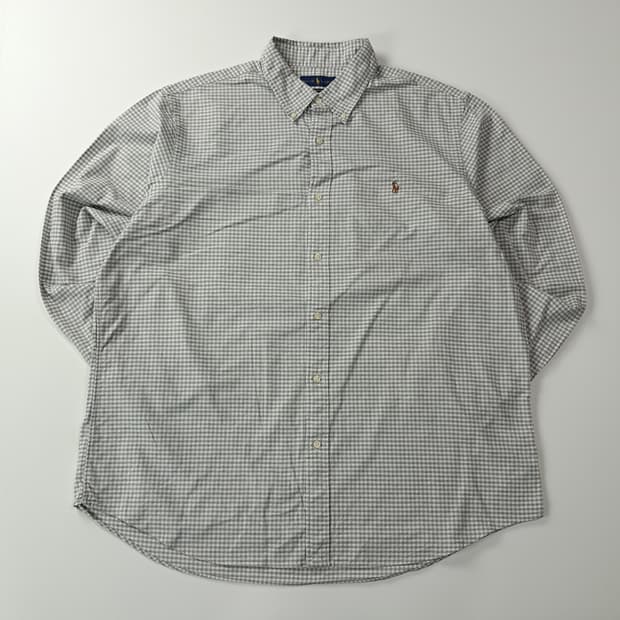 CJ179 2XL 폴로 QR 모노 그레이 마이크로체크 셔츠 남방