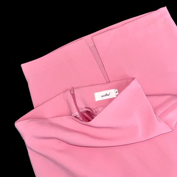 빈티지 핑크 h라인 롱스커트