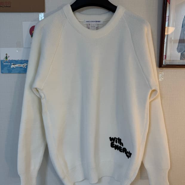 [S]Comme des Garcons 꼼데가르송 아이보리 레터링 니트