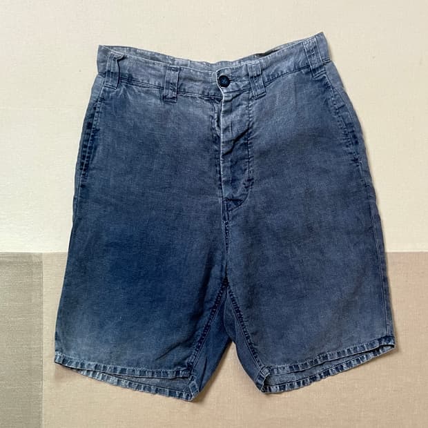 포터클래식 인디고 린넨 쇼츠 porter classic 반바지