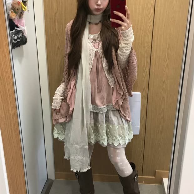 엑시즈팜 핑크 페어리 레이스 오네 코디세트