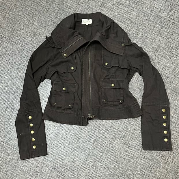 일본빈티지 펑크 자켓 브라운 바이커 자켓 