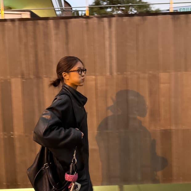 하이넥 더블 레더 자켓