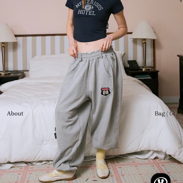새상품) 미스테리어스호텔 회색 조거팬 , 팬츠/정가:19.5만