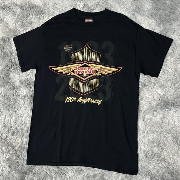 할리데이비슨 120주년 기념 반팔 블랙