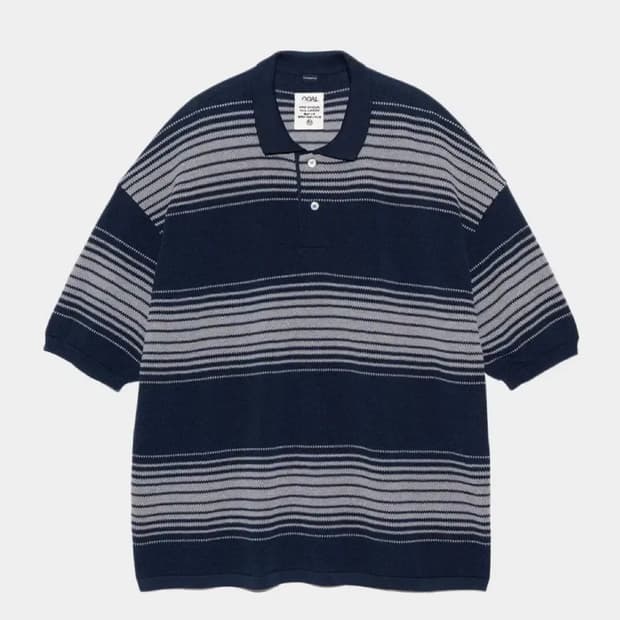 나나미카 스트라이프 폴로 니트 셔츠 네이비 m사이즈