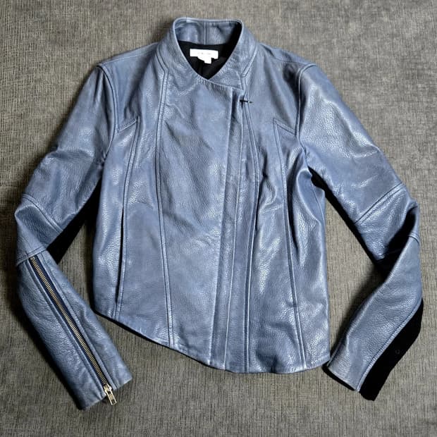  헬무트 랭 램스킨 레더 바이커 재킷