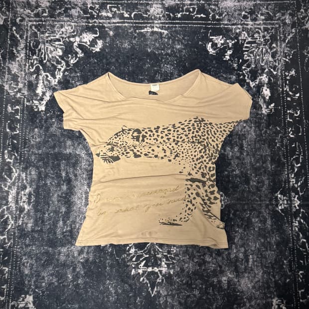 Leopard print slim t-shirt