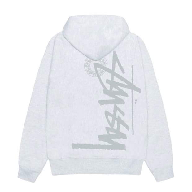 스투시 부아나 스탁 집 후드 애쉬헤더