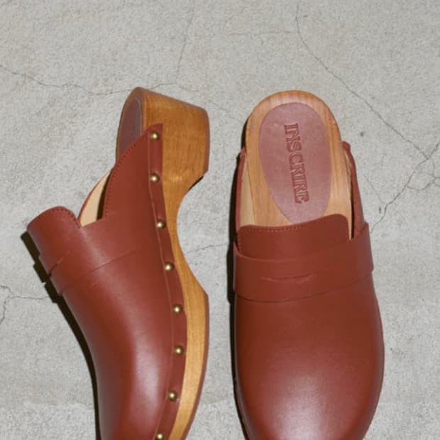 Inscrire 인스크리어 우드 클로그 브라운 230