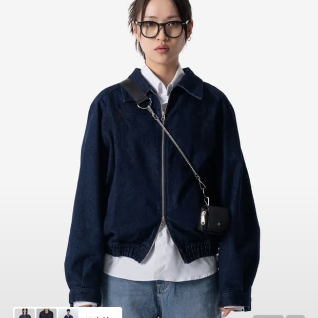 이우가마카라스 Needlework Denim Raglan Jacket