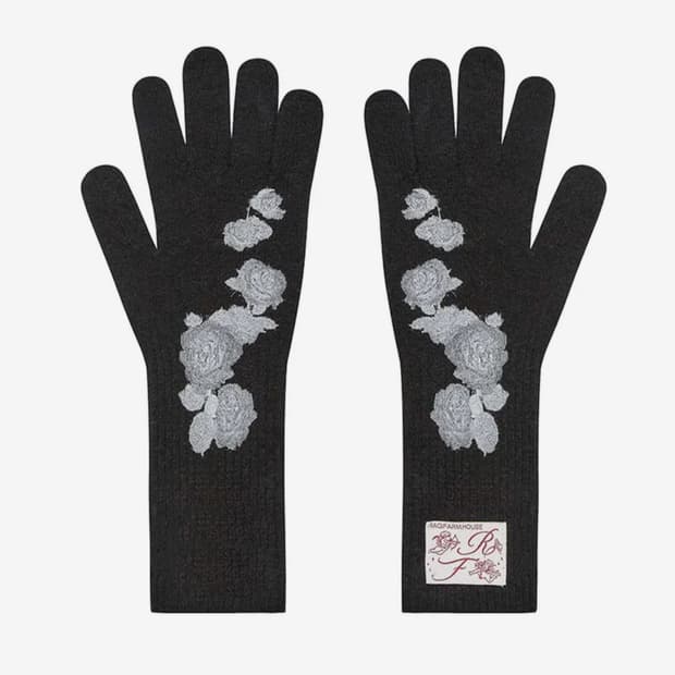 프래그팜 센티멘탈 로즈 그래픽 울장갑 블랙 새상품