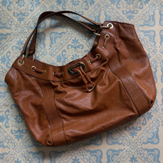 michael kors leather hobo bag
