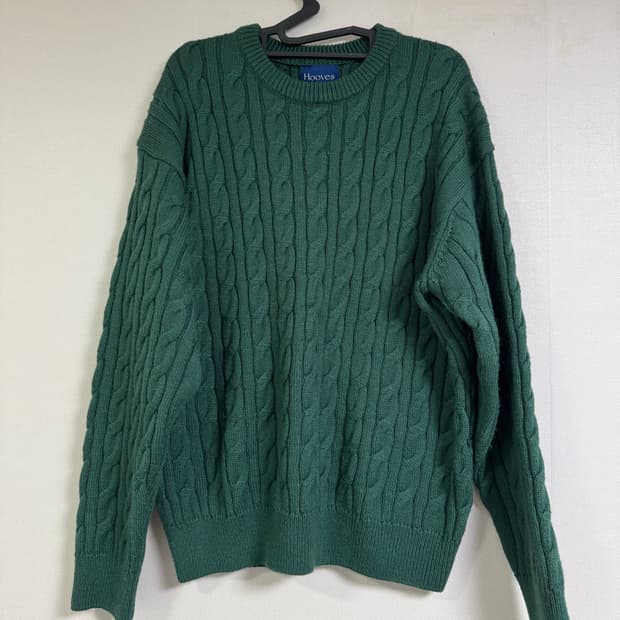 후브스 케이블 울 니트 -그린 L