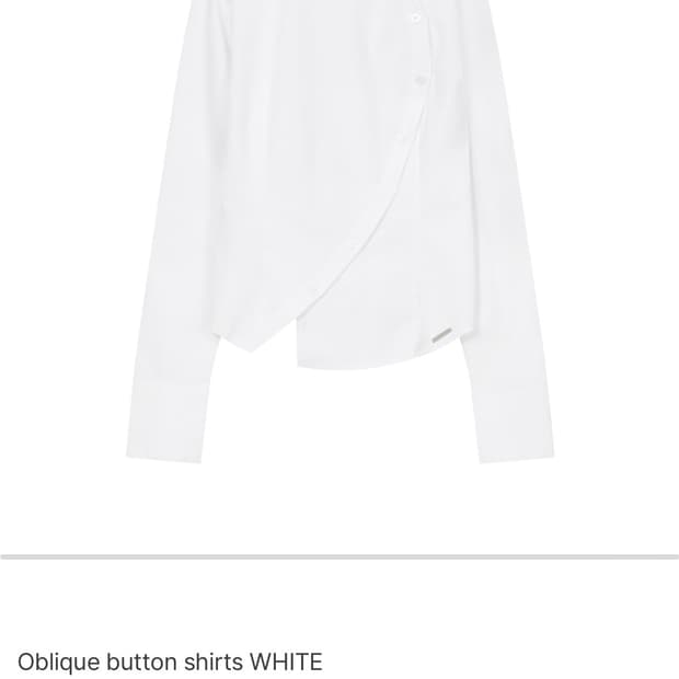 미세키서울 Oblique Button Shirt White