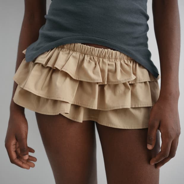 [XS,S]기마구아스 Jardin 러플 쇼츠/베이지