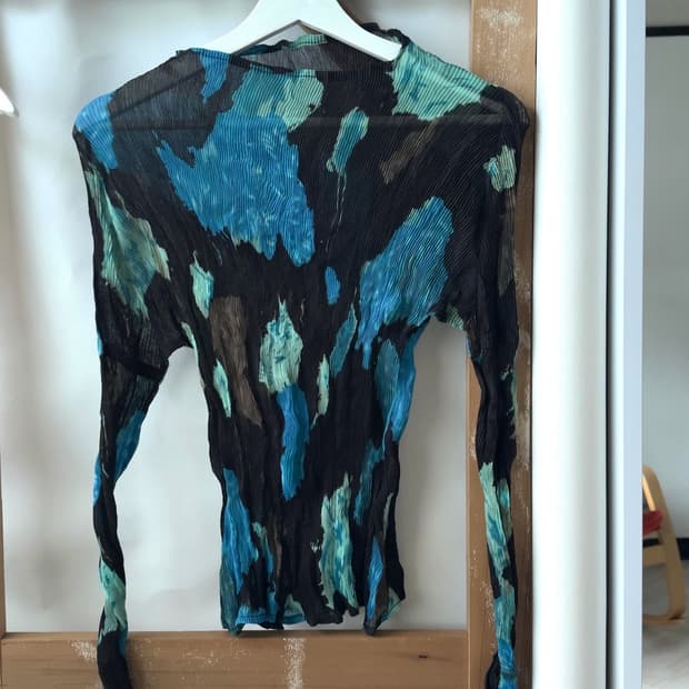 [Vintage] Abstract Crinkle Pleats L/S