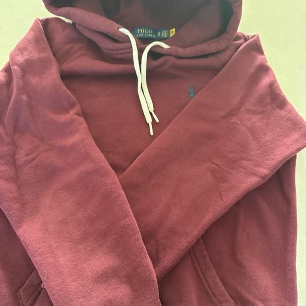 폴로 버건디 후드티