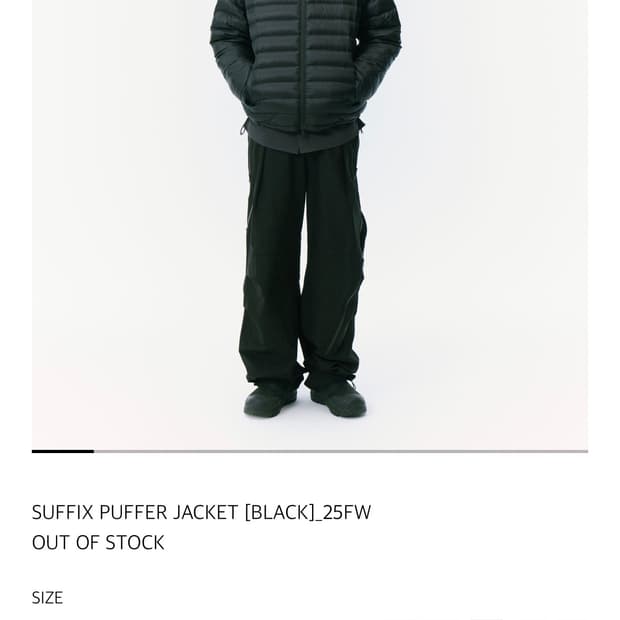 산산기어 25Fw 서픽스 푸퍼 SUFFIX PUFFER JACKET