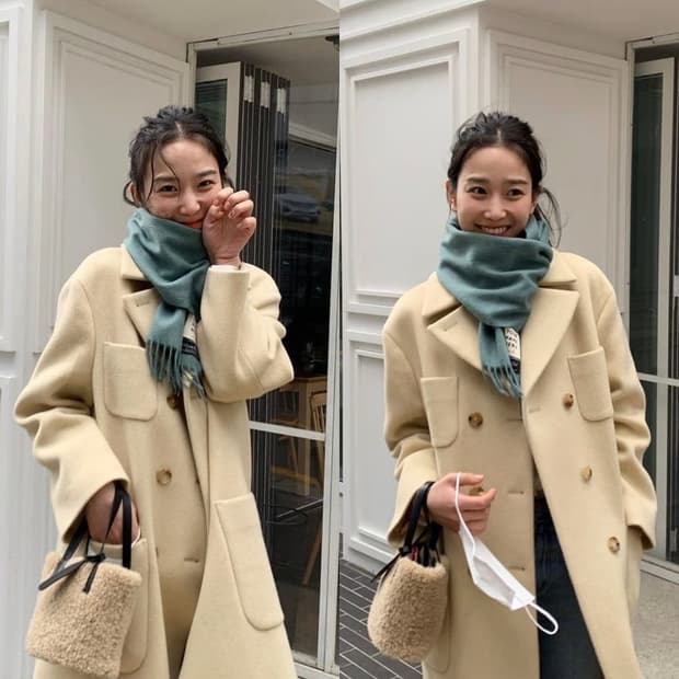 유어네임히얼 정성이 코트 버터 아이보리 더블 버튼 아우터