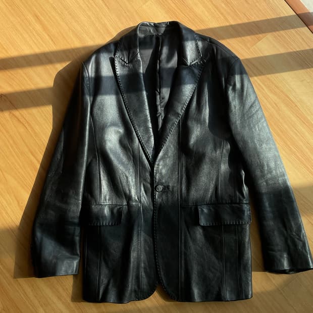 원버튼 레더 블레이저