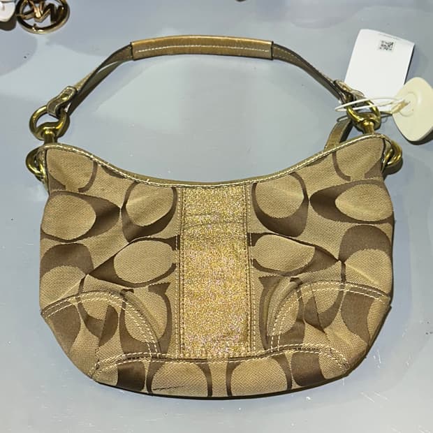 COACH 코치 골드글리터 숄더백