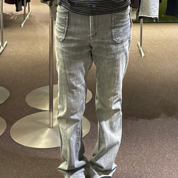 26) 재패니즈 빈티지 그레이 워싱 부츠컷 데님팬츠